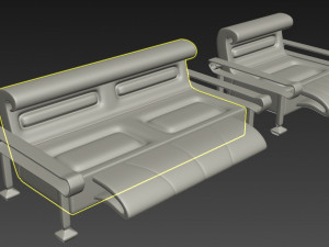 sofa and armchair 3D Модель