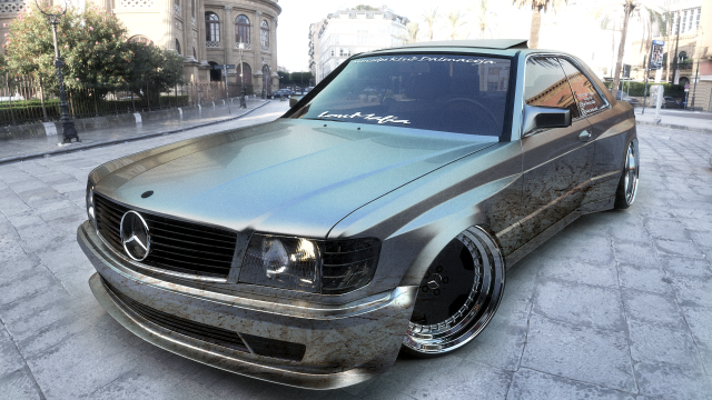 mercedes sec ultra wide stance Modelo 3D .c4d .max .obj .3ds .fbx .stl .blend 