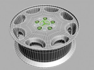 mercedes 8 hole wheel 3D Model