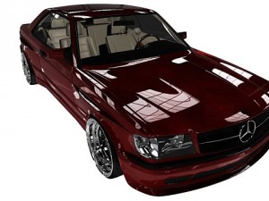 mercedes 126 sec amg widebody Modelo 3D