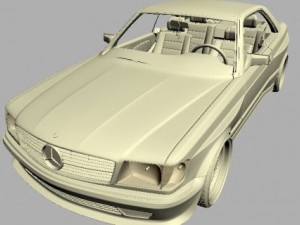 mercedes 126 sec amg widebody Modelo 3D