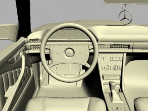 mercedes 126 sec amg widebody Modelo 3D