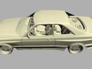 mercedes 126 sec amg widebody Modelo 3D