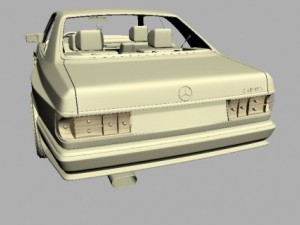 mercedes 126 sec amg widebody Modelo 3D