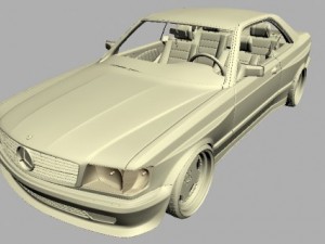 mercedes 126 sec amg widebody Modelo 3D