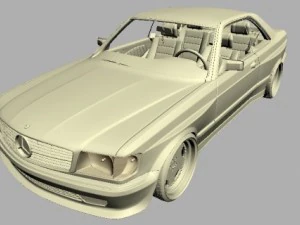 mercedes 126 sec amg widebody 3D Model