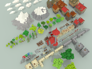 medieval city pack 3D Model