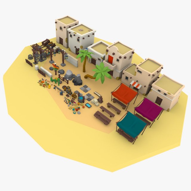 desert city pack Modelo 3D .c4d .max .obj .3ds .fbx .stl .blend 