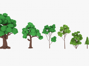 lowpoly trees pack 3D Model