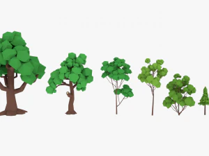 lowpoly ağa&ccedil;lar paketi 3D Model