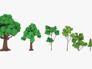 lowpoly ağa&ccedil;lar paketi 3D Model