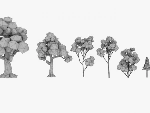 lowpoly ağa&ccedil;lar paketi 3D Model