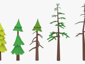 lowpoly ağa&ccedil;lar paketi 02 3D Model