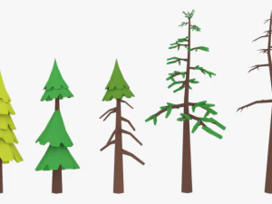 lowpoly ağa&ccedil;lar paketi 02 3D Model