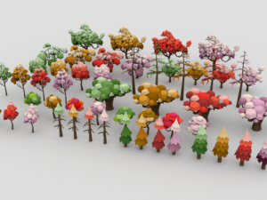 lowpoly trees pack 03 3D Model