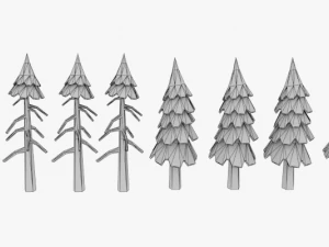 lowpoly trees pack 03 3D Model
