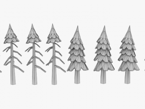 lowpoly trees pack 03 Modelo 3D