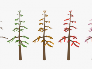 lowpoly trees pack 03 Modelo 3D