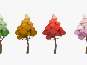 lowpoly trees pack 03 Modelo 3D