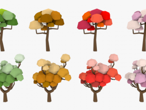 lowpoly trees pack 03 Modelo 3D