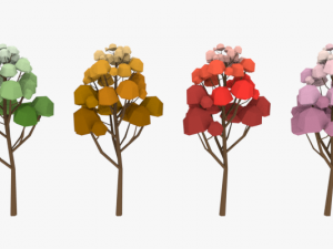 lowpoly trees pack 03 Modelo 3D
