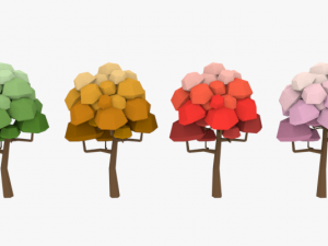 lowpoly trees pack 03 Modelo 3D