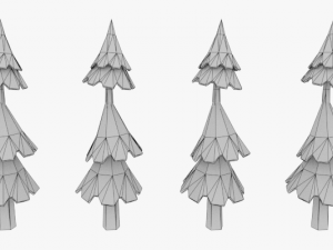 lowpoly trees pack 03 Modelo 3D