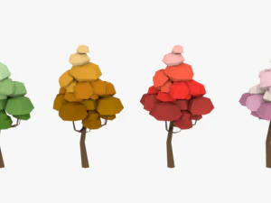 lowpoly trees pack 03 3D Model