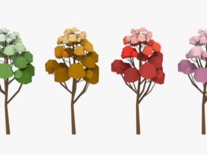 lowpoly trees pack 03 Modelo 3D