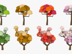 lowpoly trees pack 03 3D Model