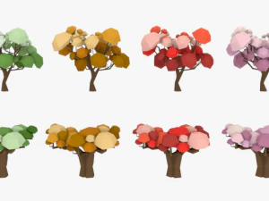lowpoly trees pack 03 3D Model