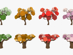 lowpoly trees pack 03 Modelo 3D
