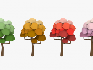lowpoly trees pack 03 Modelo 3D