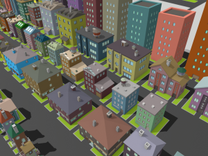 lowpoly fantasy city pack Model 3D