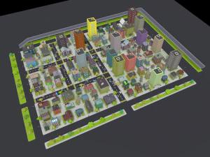 lowpoly fantezi şehir paketi 3D Model