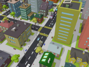 lowpoly fantezi şehir paketi 3D Model