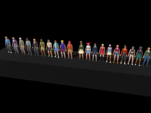 lowpoly fantezi şehir paketi 3D Model