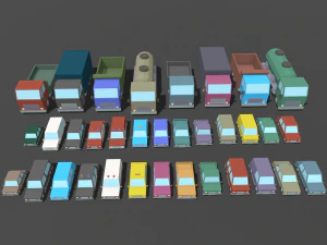 lowpoly fantezi şehir paketi 3D Model