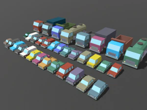 lowpoly fantezi şehir paketi 3D Model