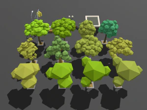 lowpoly fantezi şehir paketi 3D Model