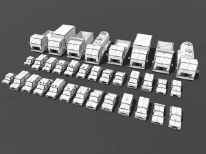 lowpoly fantezi şehir paketi 3D Model