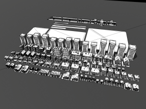 lowpoly fantasy city pack Model 3D