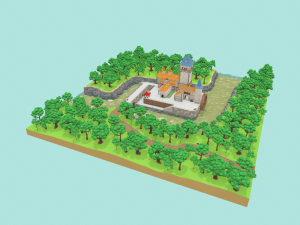 medieval castle low-poly Modelo 3D