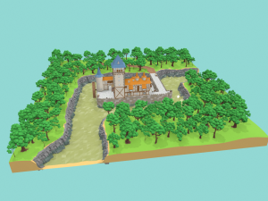 medieval castle low-poly Modelo 3D