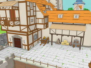 medieval castle low-poly Modelo 3D