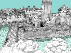 medieval castle low-poly Modelo 3D