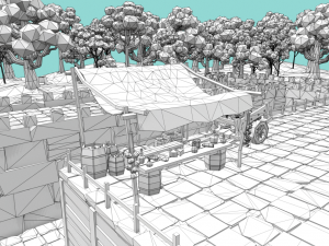 medieval castle low-poly Modelo 3D