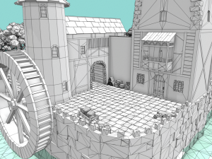 medieval castle low-poly Modelo 3D