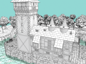 medieval castle low-poly Modelo 3D