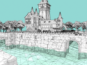 medieval castle low-poly Modelo 3D